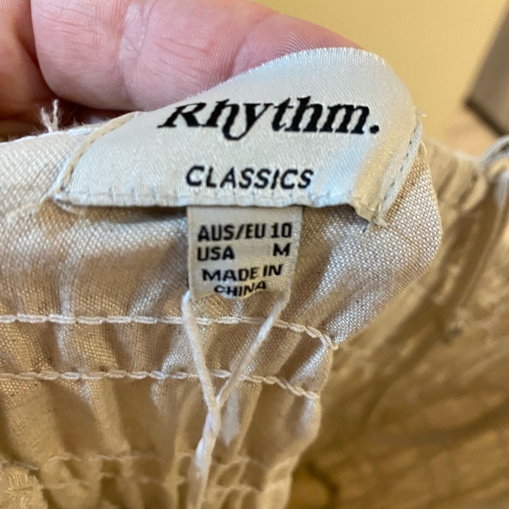 RHYTHM Women's Classic Shirred Midi Dress Oat Medium NWT- Australian Made 🦘 - Picture 10 of 13